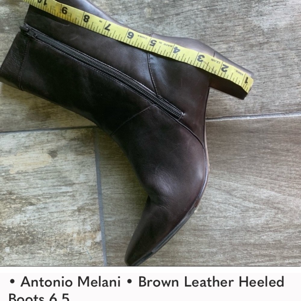 ANTONIO MELANI Brown Leather Ankle Boots